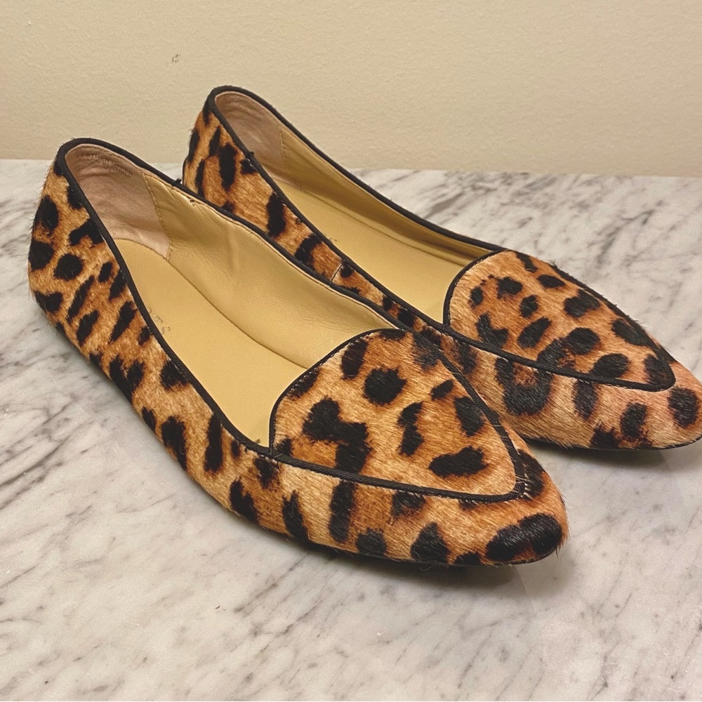 Talbots Leopard Print Pointed Toe Flats - Black and Brown